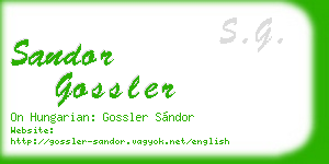 sandor gossler business card